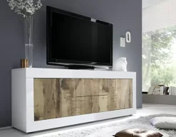 Sale Basika Costa blanc brillant/poirier