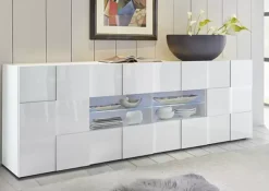 Store Basika Damier blanc brillant