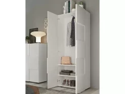 Shop Basika Damier meuble d'entrée laqué blanc