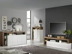 Best Sale Basika Fribourg laqué blanc/chene mercure