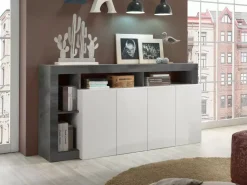 Discount Basika Fribourg laqué blanc/oxyde noir
