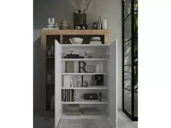 Best Sale Basika Fribourg meuble d'entrée blancbrillant/chene cadiz