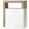 Clearance Basika Fribourg meuble d'entrée blancbrillant/chene cadiz
