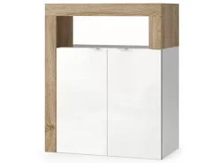 Clearance Basika Fribourg meuble d'entrée blancbrillant/chene cadiz