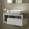 Store Basika Fribourg salle de bain blanc/béton