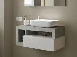 Store Basika Fribourg salle de bain blanc/béton