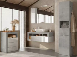 Store Basika Fribourg salle de bain blanc/béton