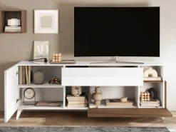 Sale Basika Monaco blanc brillant/chene foncé