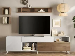 Clearance Basika Monaco blanc brillant/chene foncé