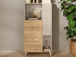 Store Basika Monaco gris clair/chene