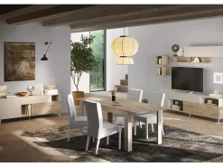 Store Basika Monaco gris clair/chene