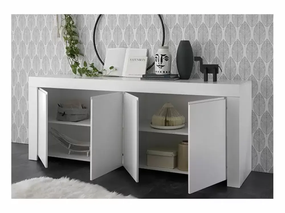 Outlet Basika Rapallo blanc laqué mat