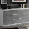 Clearance Basika Roma laqué blanc/marbré gris
