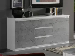 Clearance Basika Roma laqué blanc/marbré gris