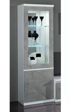 Discount Basika Roma laqué blanc/marbré gris