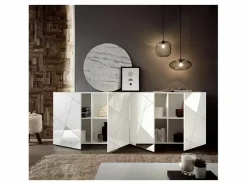 Sale Basika Victoria laqué blanc brillant avec miroir