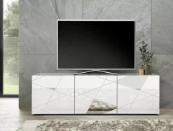 Online Basika Victoria laqué blanc brillant avec miroir